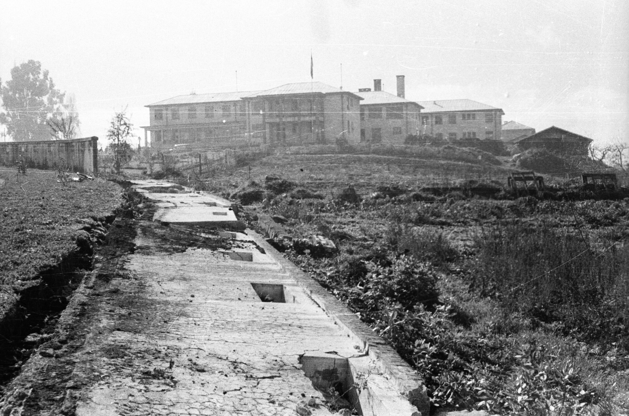 Pandereta caída en las Afueras del Hospital